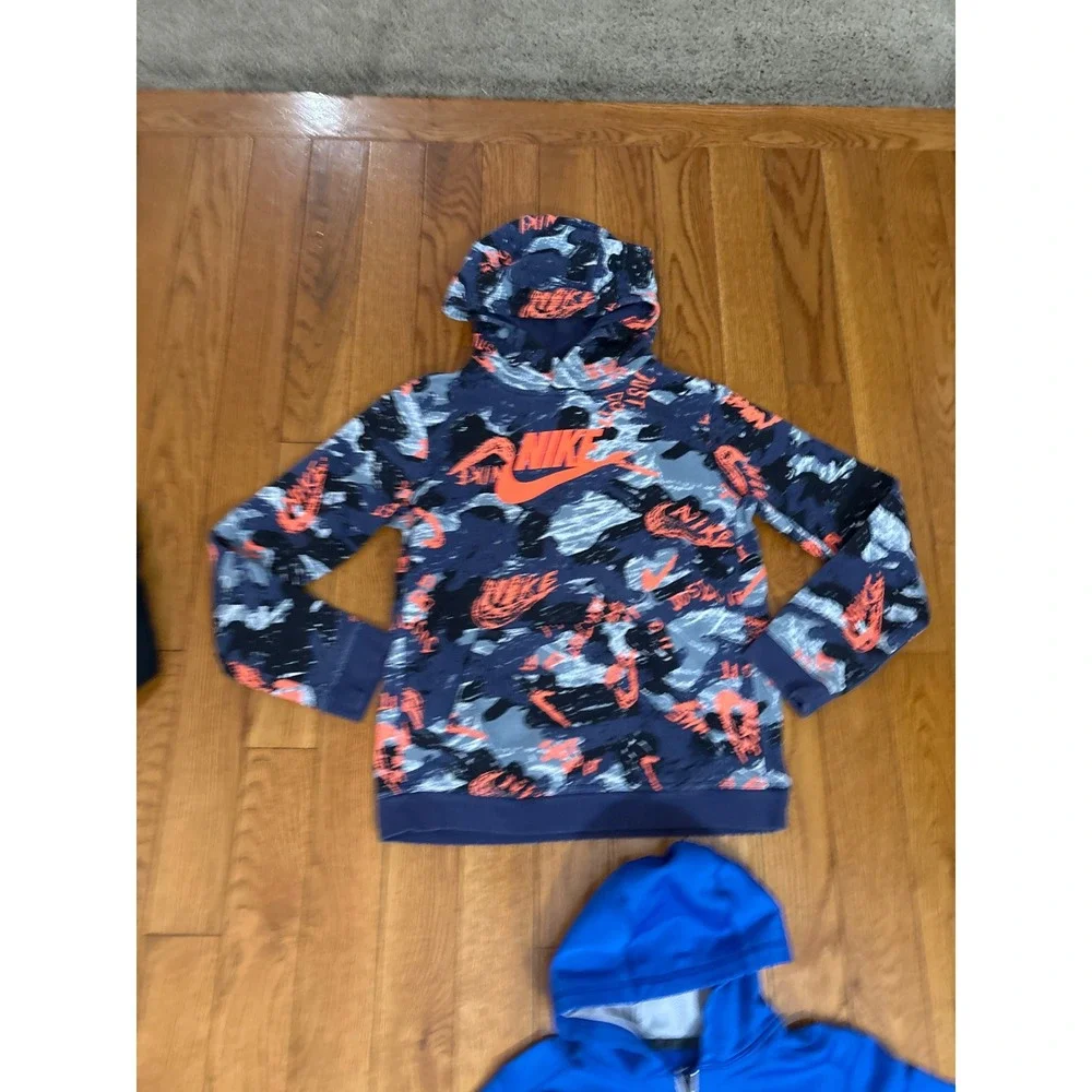 Nike Kids Hoodie Zip Up Bundle 4pc XL Therma-FIT Black Blue Grey Camo Boys